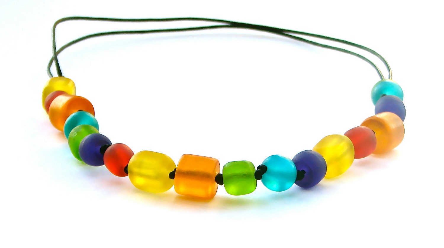 Resin Nursing Necklace  - Bright Rainbow - Non Toxic Breastfeeding Necklace  /Babywearing Necklace