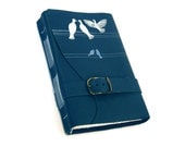 Love Birds - Blue Leather Journal - Baghy