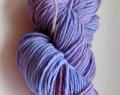 Hand dyed Yarn, Pure EXTRAFine Merino, 1.75oz, Pale Blue Lilac Purple hand dyed Yarn, DK Weight Yarn, 134 Yards, Free Shipping
