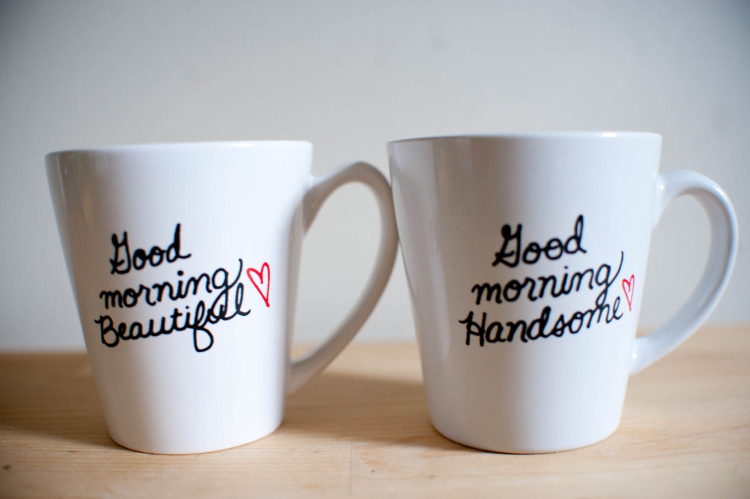 His & Hers Coffee Mugs "Good Morning Beautiful" and "Good Morning Handsome"