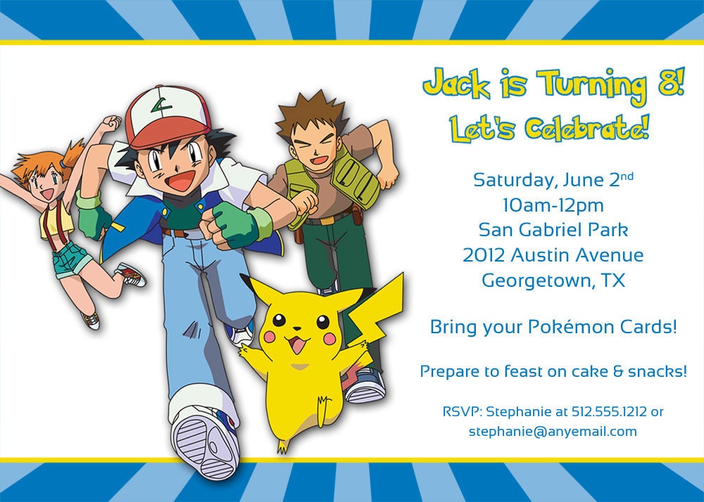 Pokemon Birthday Party Invitation