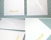 Custom Letterpress Stationary Straight Corners - Wedding gift or "Thank You"s from the Bride and Groom