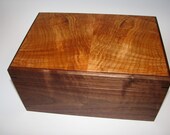 Keepsake Box made of Walnut with White Flame Figured Maple Top.