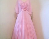 SALE Vintage1960s Wedding Dress Pastel Pink Jack Bryan Designed by Dupuis Chiffon  Dress Formal Cocktail Party Gown