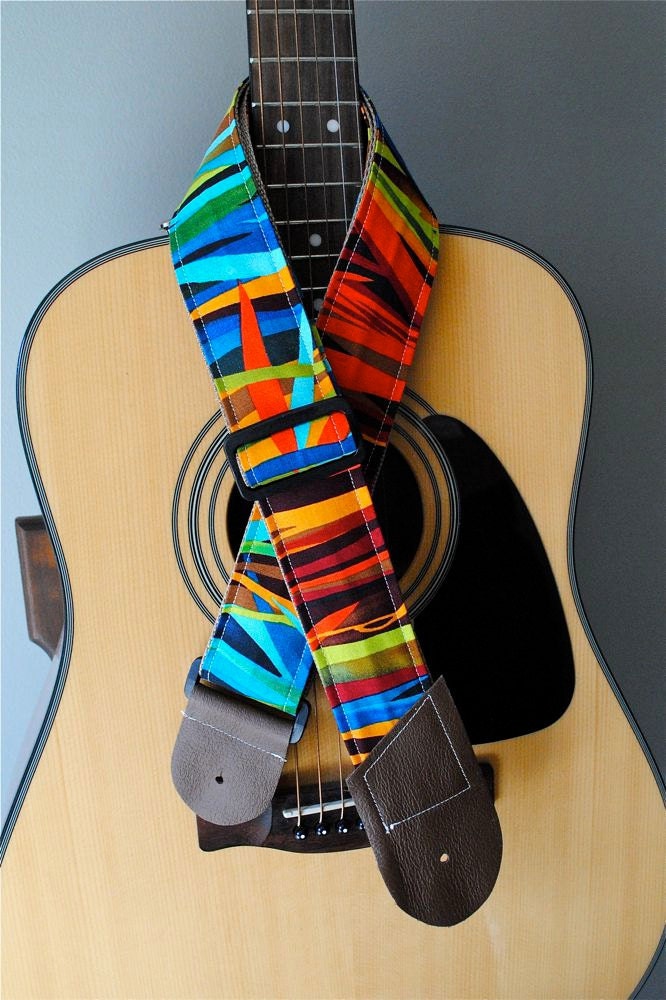 Adjustable Acoustic Guitar Strap - Bright Everglades - LAST ONE