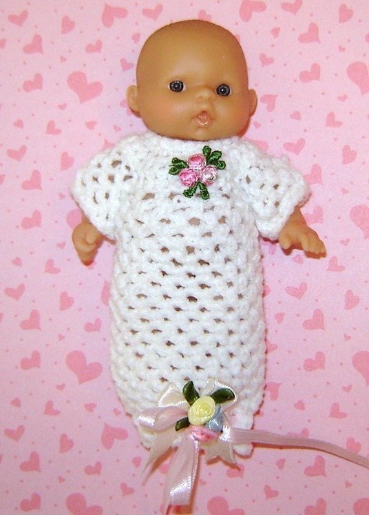 Nightie Nightgown Sleeper Gown and Diaper Designed for 5 Inch Berenguer Baby Doll