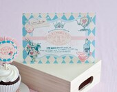 ALICE in WONDERLAND Birthday Party Invitation - Customized Printable Alice in Wonderland Invitation - A Kiss Me Kate Exclusive