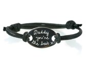 Daddy personalized Silver Tag Bracelet with your own words. Heart-felt gift for dad, daddy, father, or grandfather