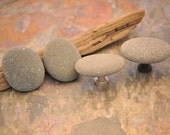 Stone Cabinet Knobs - 4 Large Grey
