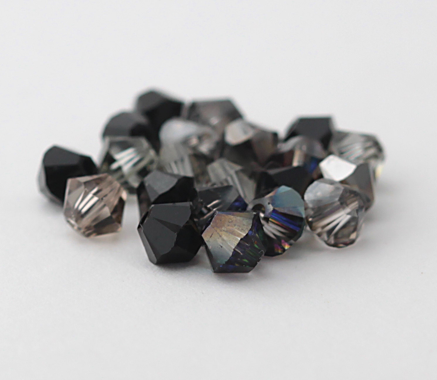 Black Swarovski Crystal Mix - 21, 4mm Bicones