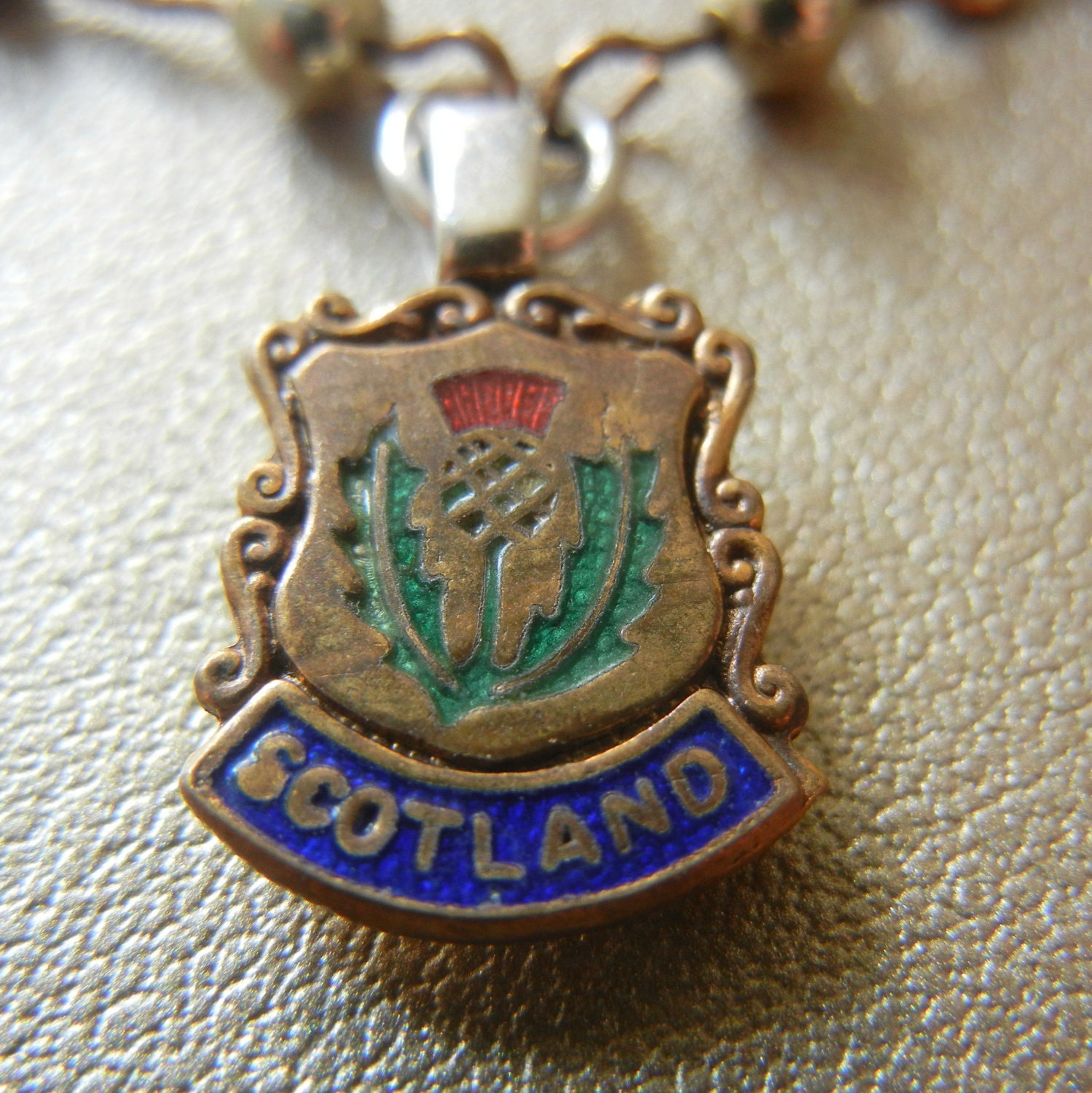 Scottland-upcycled repurposed cufflink pendant necklace