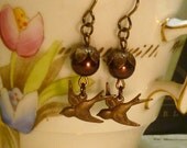 Steampunk Captain's vintage pearl earrings E006