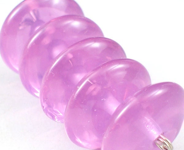 Handmade Lampwork Glass Beads Crocus Disk set 5