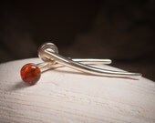 Elegant Amber 10 / 12 / 8 / 6 Gauge Sterling Silver Talon Earrings Piercing