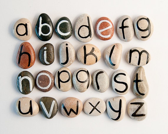 Alphabet Magnets, Beach Pebbles by Happy Emotions, Gift Ideas, Sea Stones, Personalized, Rocks - HappyEmotions