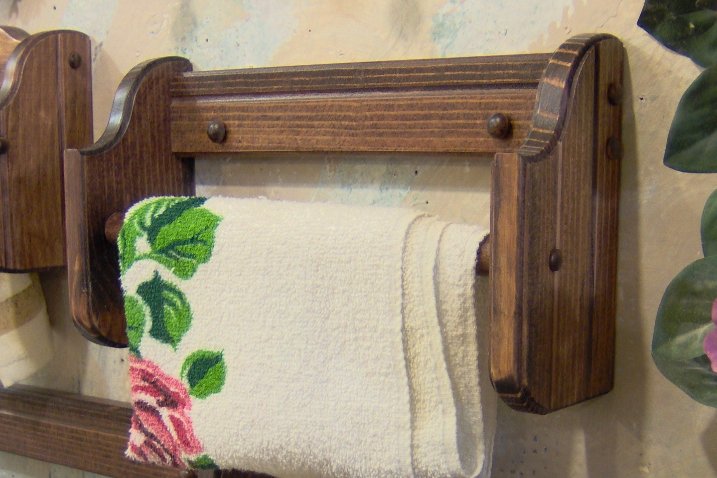 Red Mahagony 12 inch hand towel wash cloth pine wood bar