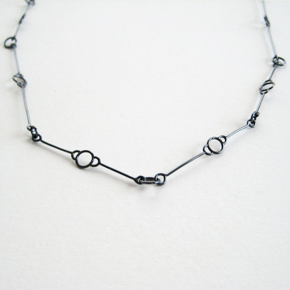 Kelp Chain - Hand fabricated long black chain