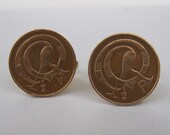 Cuff Links. Celtic Cuff Links. Vintage Copper Irish Half Penny Coins. Irish Jewelry. Men's Fashion. Celtic Bird Cuff Links.