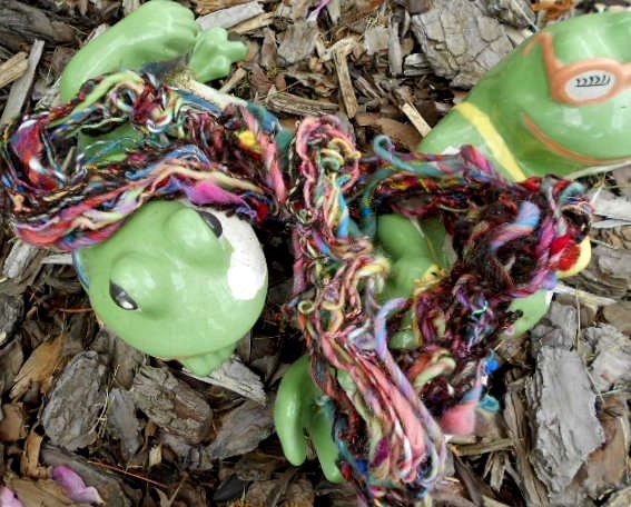 Handspun Yarn, Handspun Art Yarn, Coat of Many Colors, 40 yards, Wool, Bamboo, Angelina , Single Ply