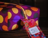 Medium Boxy Cosmetic Bag  - polka dots