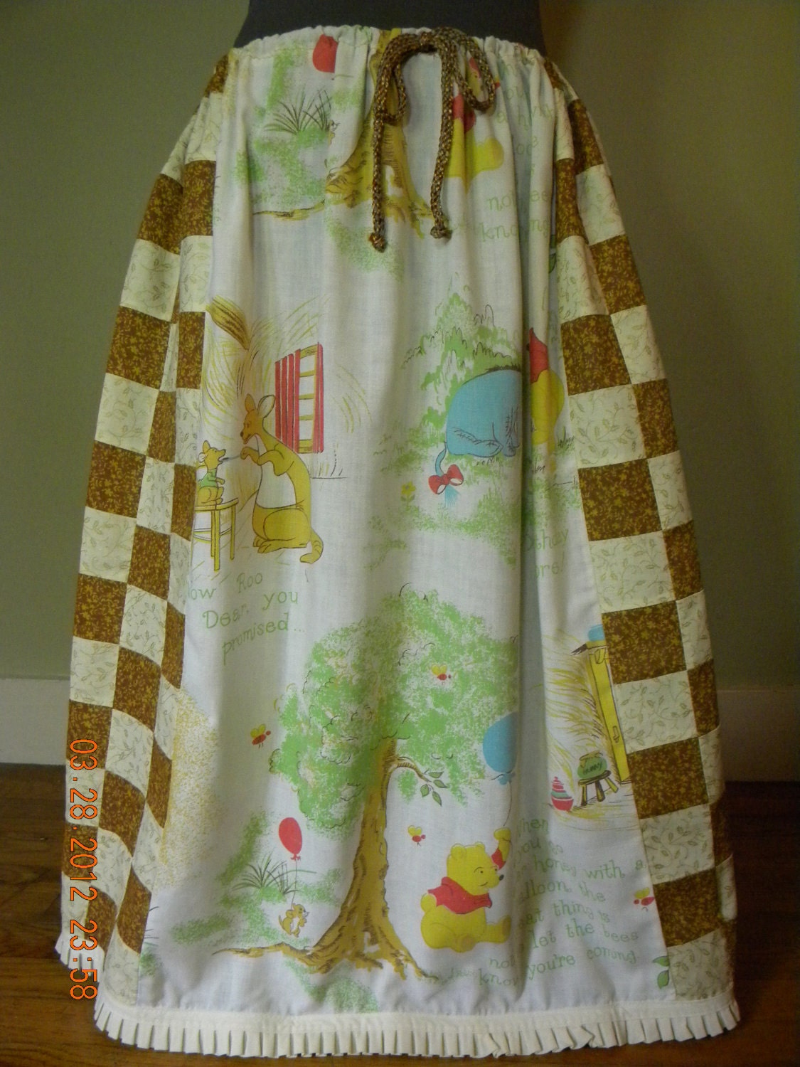 Vintage Winnie the Pooh Patchwork Hippie Skirt