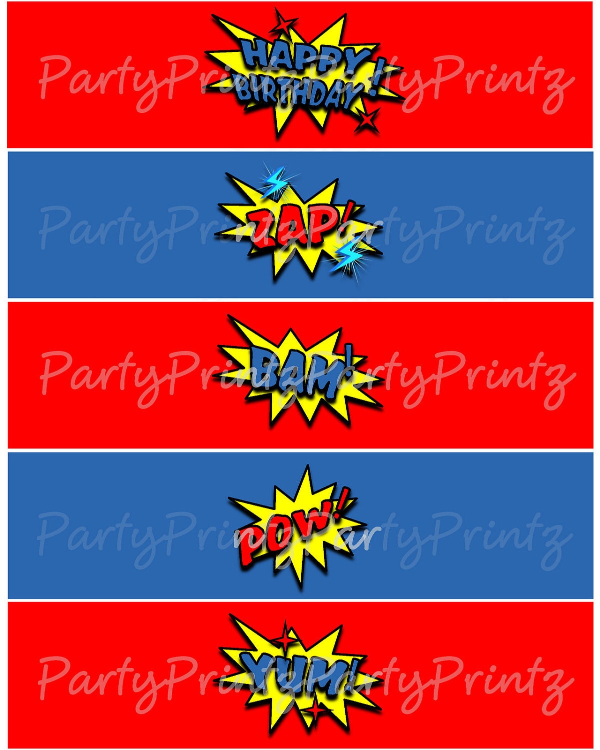 Printable Water Bottle Labels - Juice Box Labels - Superhero Il_170x135
