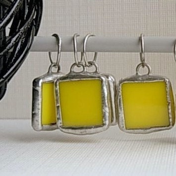 Bright Yellow Glass Stitch Markers