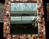 Orange and Pink Patchwork Mirror