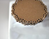 12 Stickers Seals Doily Matte Kraft Large