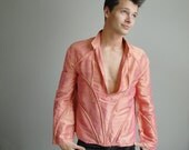 Orange Silk Shirt with Piping - Elven, Medieval, Renaissance