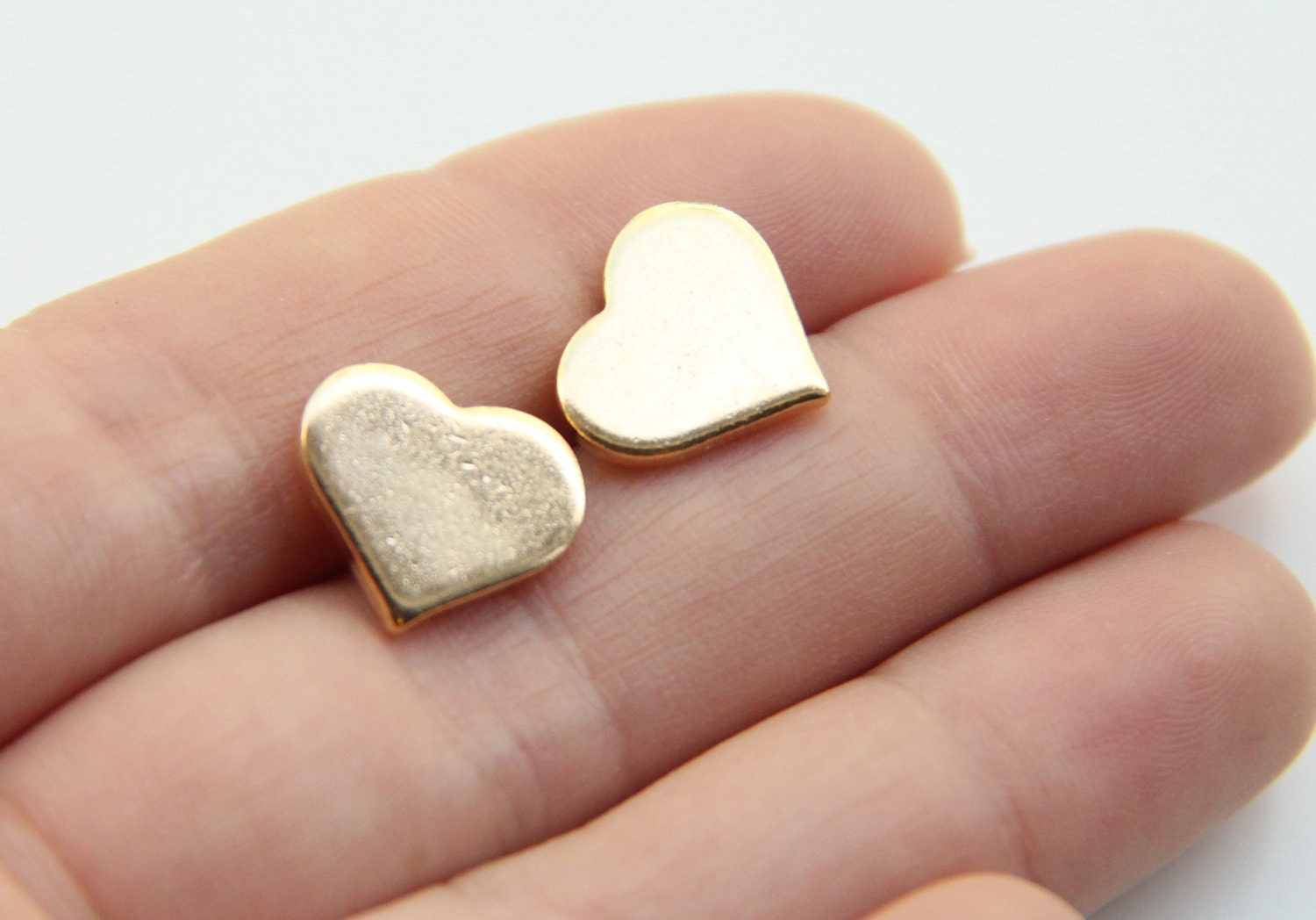 Heart Earrings - Gold Heart Stud - 24k Gold plated - TheUrbanLady