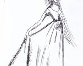 New Dress 8x10 sketch print