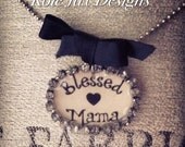 Blessed Mama Rhinestone Pendant Necklace - kolejaxdesigns