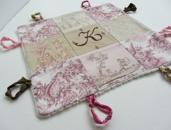 Baby Girl  Lovey Clutch with Custom Hand Embroidery by Dolce Dreams