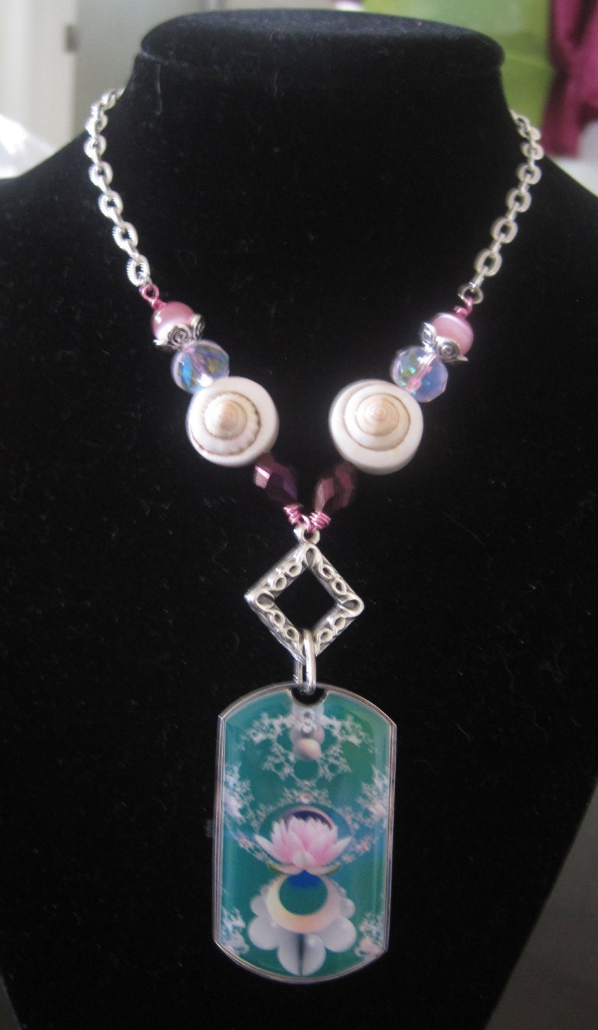 USB Necklace earrings Lotus Fractal Art 8 GB stick-trippy-psychedelic-cyberpunk-matrix jewelry-flash drive