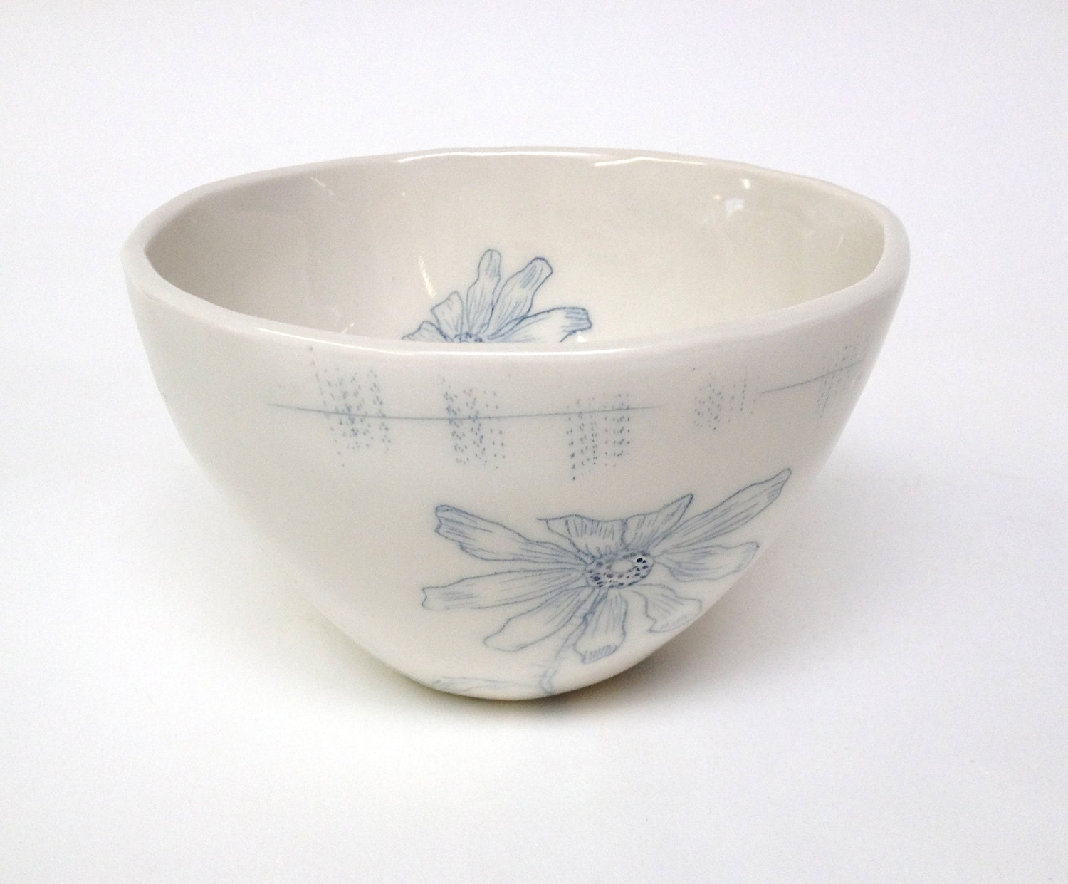 Sepia Flower Porcelain Bowl With Black Eyed Susan