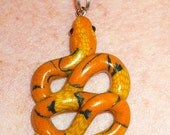 Corn Snake Polymer Clay Necklace Pendant Checkered Belly Okatee