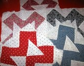 Lot of 5 antique Quilting Squares circa 1890 to 1910 Cottage chic Primitive