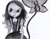 Pet Butterfly 8x10 sketch print