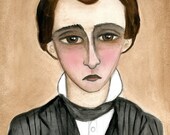 Lucian - A Illustrated Victorian Watercolor Portrait Print (6x8)