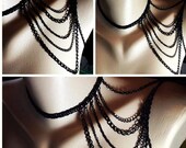 Black Shoulder Chain Necklace