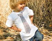 Little GQ Boys Tie Shirt - spring, easter, wedding, toddler custom order size and fabric you would like - AdorableFindings