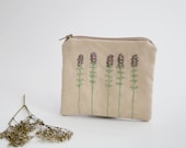 Embroidered Zipper Coin Purse, with Flowers - TheBlueRabbitHouse