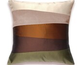 Cream Beige Rust Brown Olive Green Pillow Cover 16 in SIENNA DESIGN