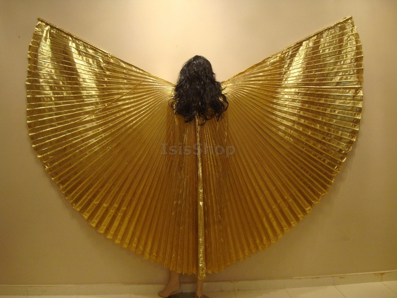 Cute Golden Lame Bellydance Costume ISIS WINGS - isisbazaar
