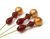Counting Pins Needlepoint Marking Pins Amber Copper Topaz - TJBdesigns