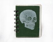 Forest Green Skull - Screen-Printed Mini Journal