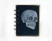 Midnight Blue Skull - Screen-Printed Mini Journal
