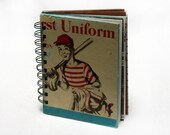 Take Me Out to the Ball Game - Wire-Bound Recycled Art Journal