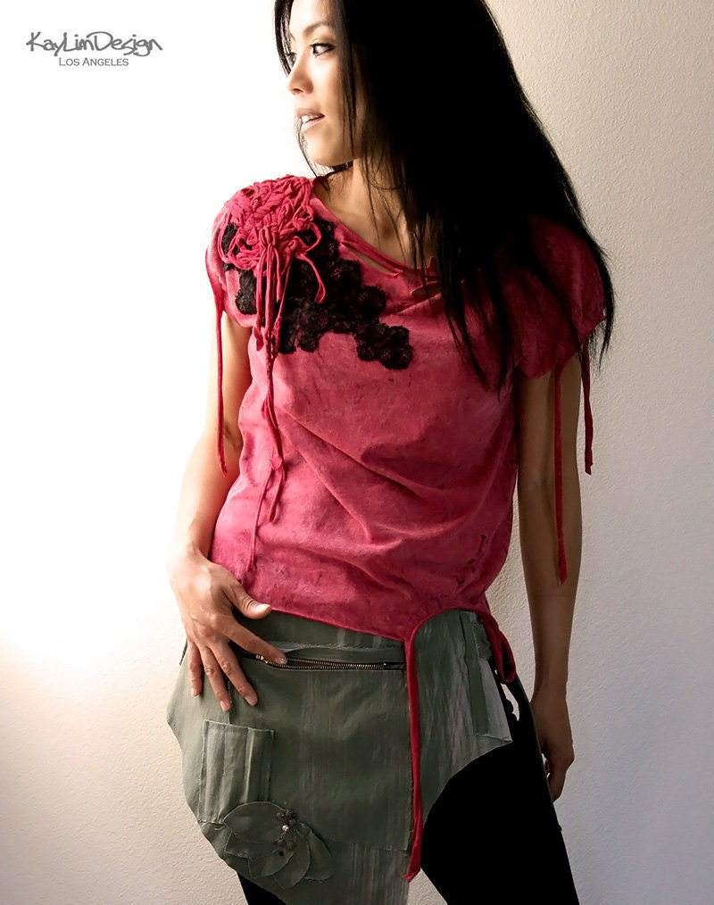 Reconstructed t-shirt, up-cycled t-shirt, destroyed t-shirt KT510
